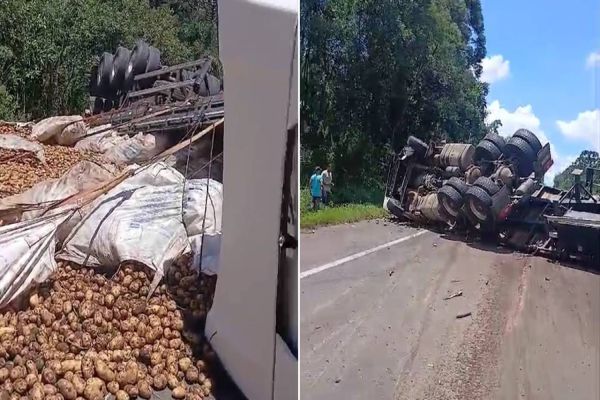 Colisão entre carro e caminhão deixa uma pessoa morta na BR-476