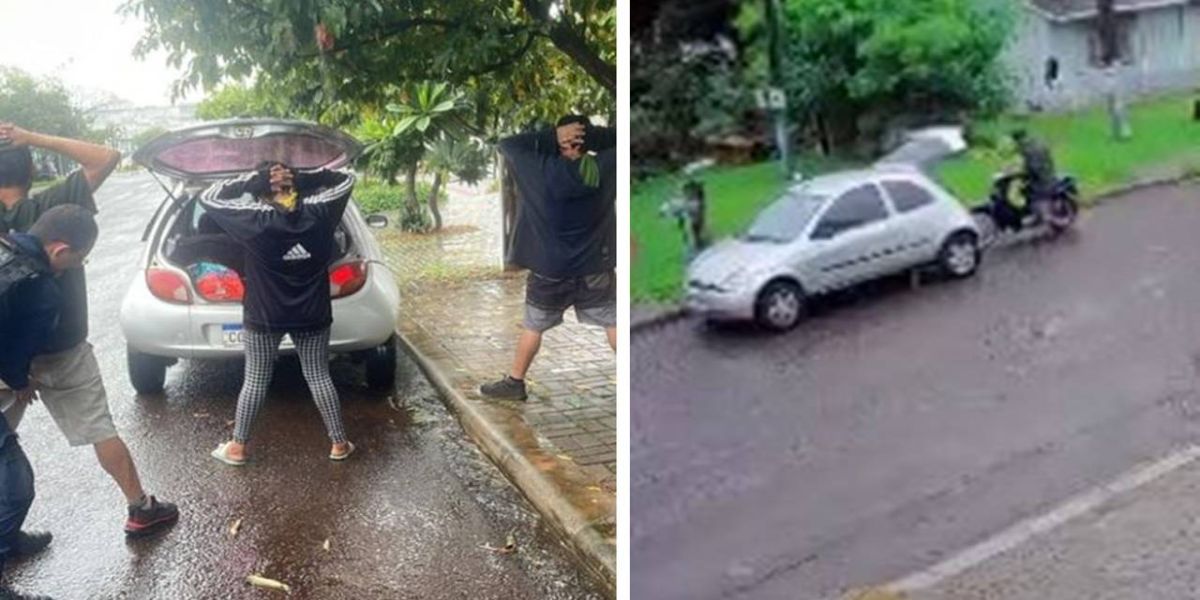Câmera de segurança registra furto de moto em Cascavel; Três foram presos e um está foragido