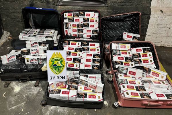 Operação Força Total: Seis malas com cigarros contrabandeados são apreendidas em Corbélia