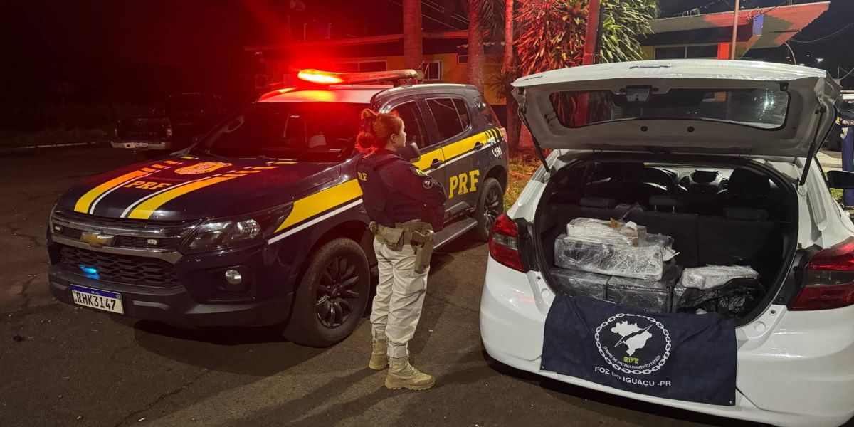 PRF apreende mais de 56 quilos de drogas durante fiscalização em pedágio na BR-277