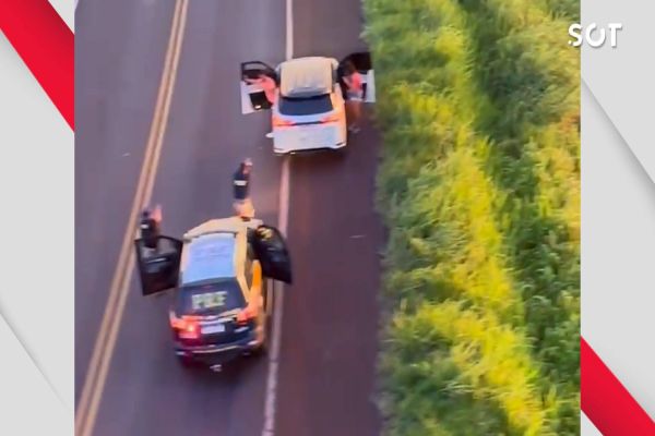 Falcão 13 e PRF apreendem veiculo clonado na BR-369 em Corbélia