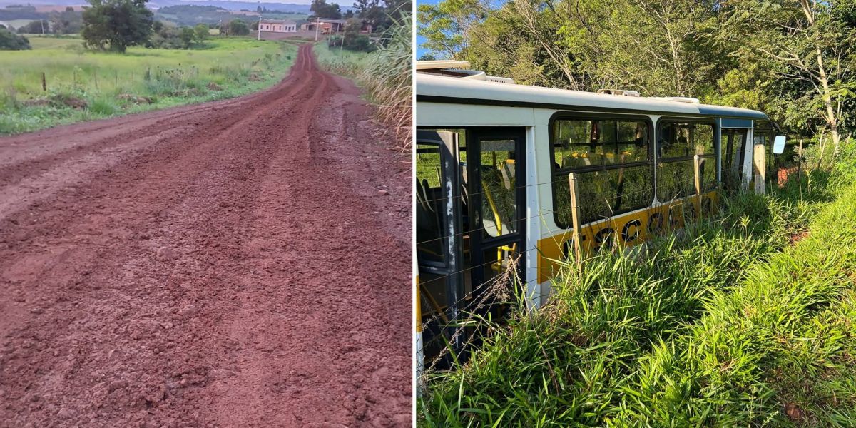 Ônibus Escolar atola e crianças retornam a pé em Cascavel