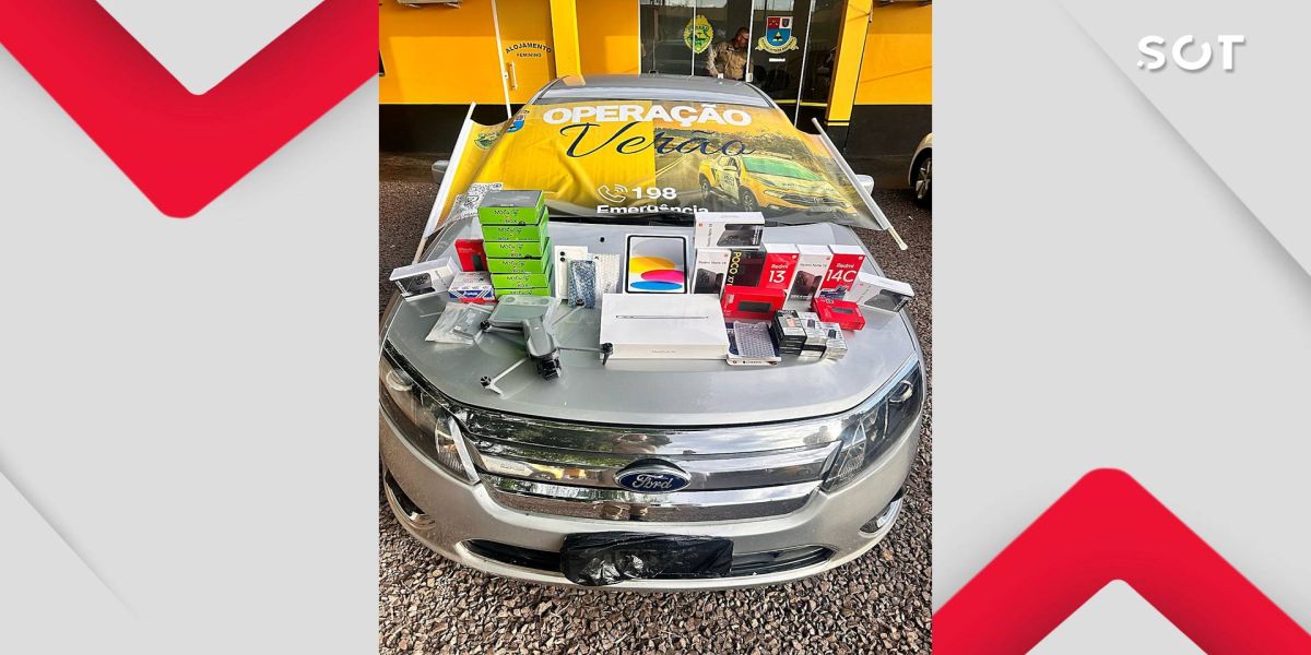 BPRv intercepta veículo com eletrônicos irregulares na PR-488 em Vera Cruz do Oeste