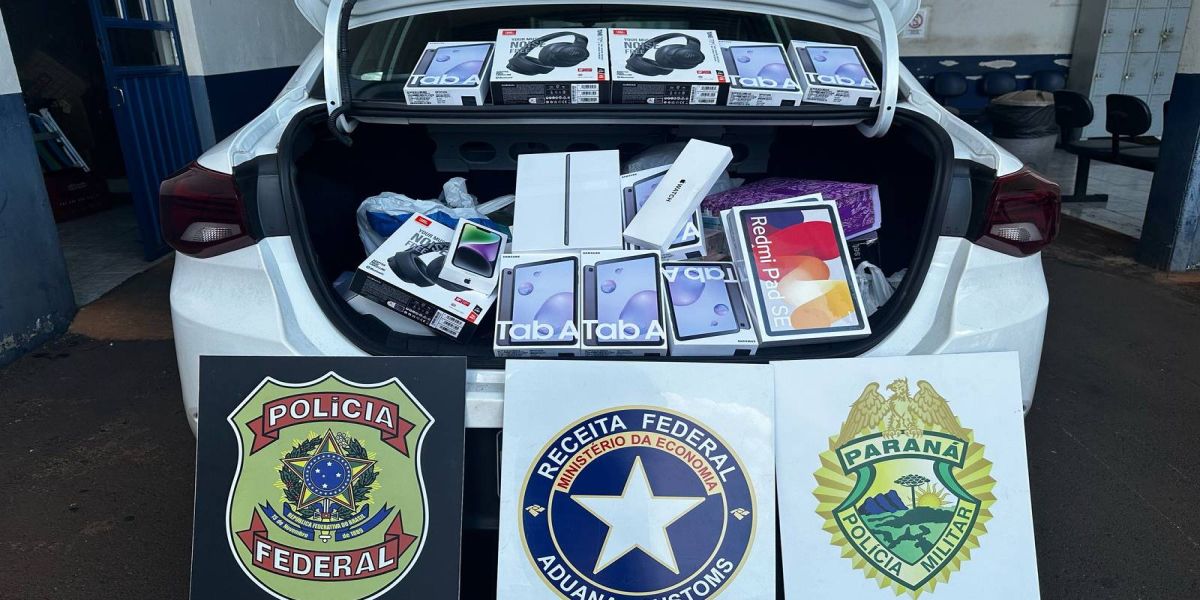 Ação conjunta entre PF, RF e PM resulta na apreensão de grande quantidades de eletrônicos