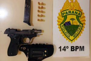 Imagem referente à notícia: Dois presos, um foragido e um flagrante por porte ilegal de arma em São Miguel do Iguaçu