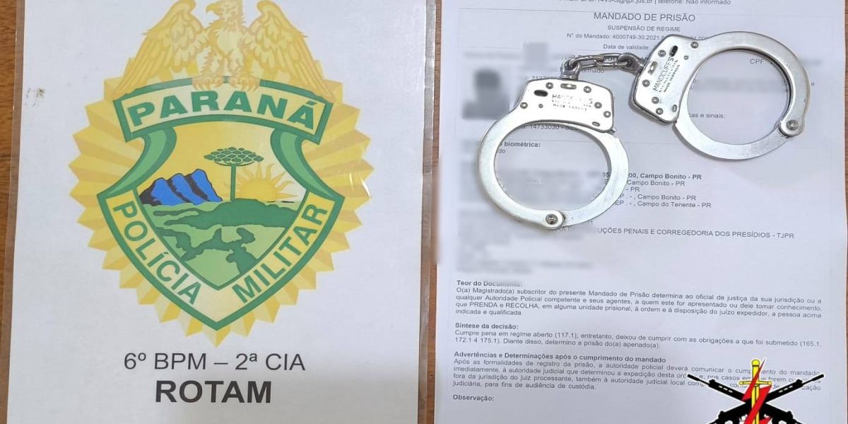 ROTAM cumpre mandado de prisão por roubo em Campo Bonito