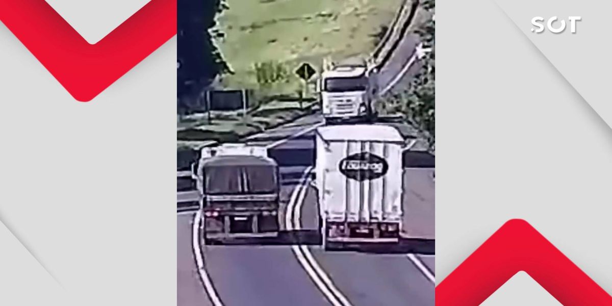 Imprudência na estrada: carreta força ultrapassagem proibida e motorista é multado em quase R$ 3 mil