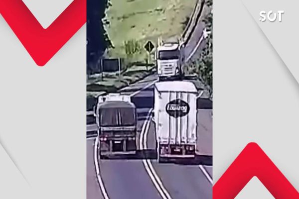 Imprudência na estrada: carreta força ultrapassagem proibida e motorista é multado em quase R$ 3 mil