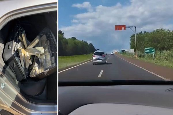Fuga alucinada na BR-277: PRF apreende carro furtado com maconha e prende traficante