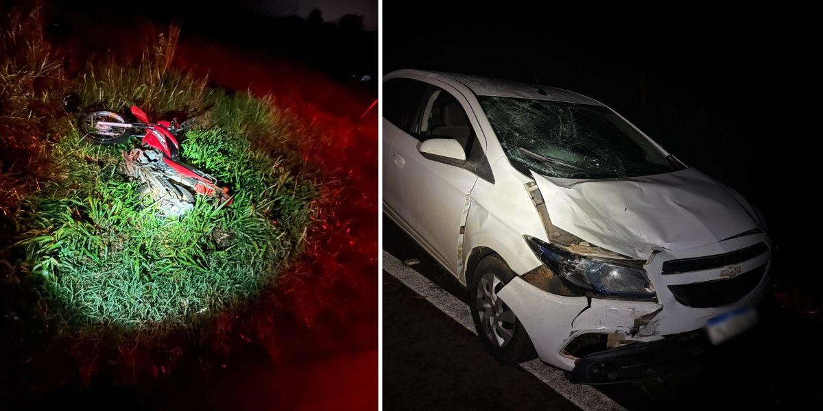 Duas pessoas ficam feridas em colisão na PR-573, entre Corbélia e Braganey