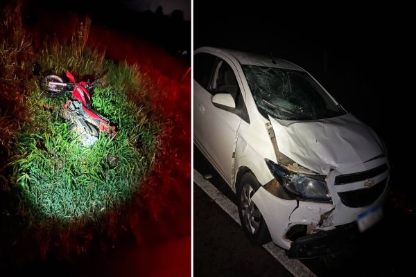 Duas pessoas ficam feridas em colisão na PR-573, entre Corbélia e Braganey