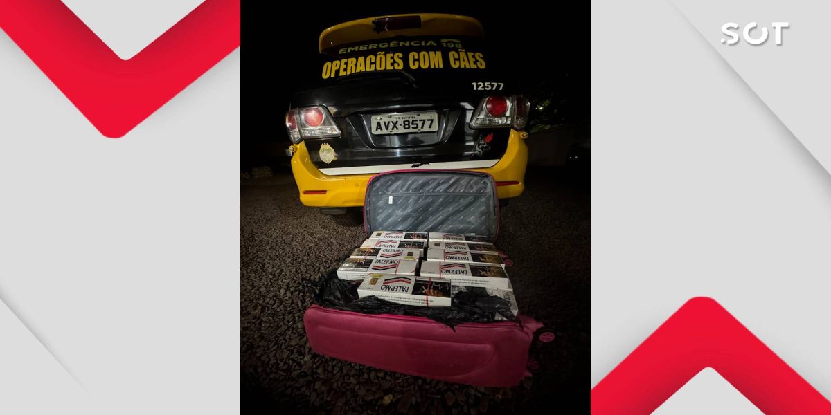 Ônibus é interceptado pelo BPRv com carga de cigarros paraguaios na BR-369 em Corbélia