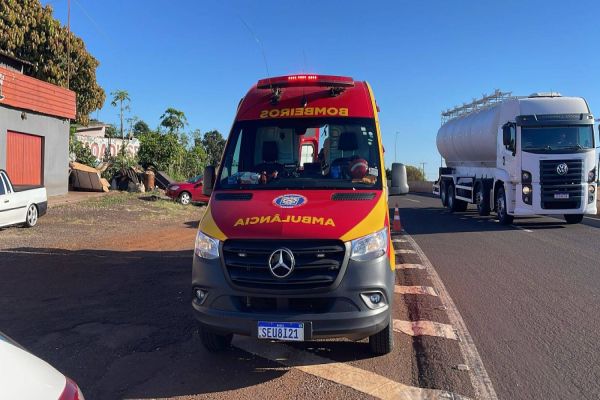 Pedestre e motociclista ficam feridos em acidente na PRc-467, em Cascavel