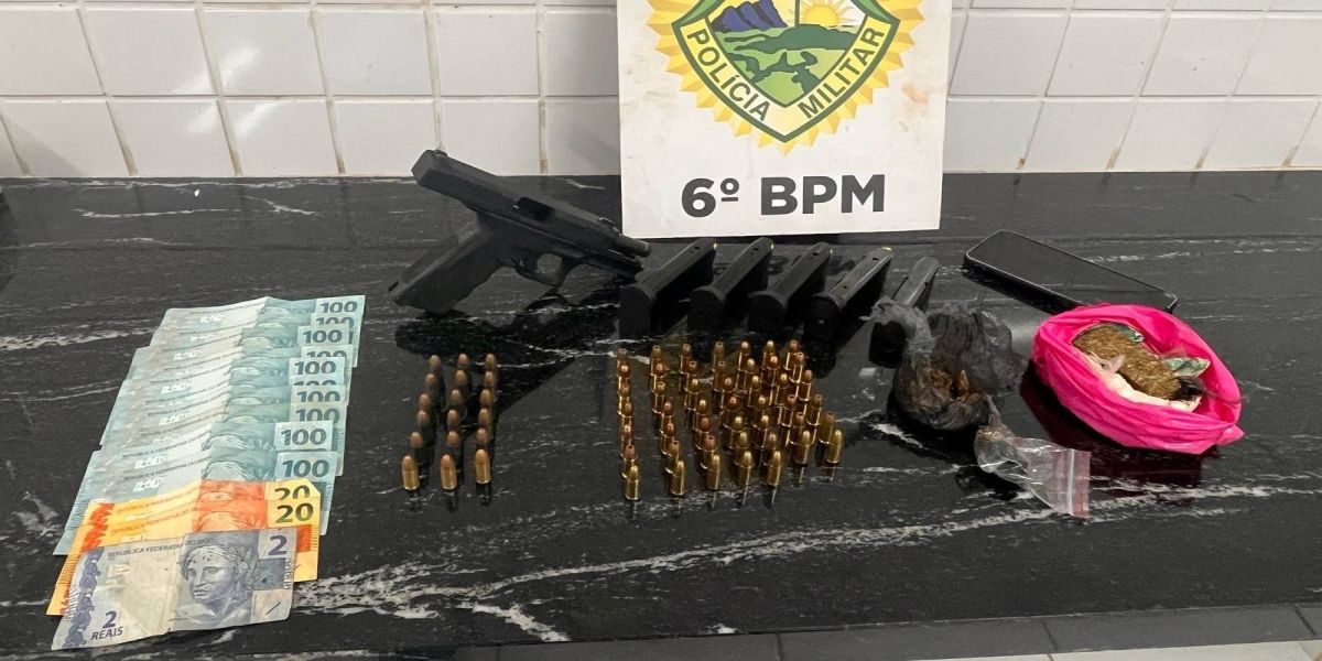 Homem é preso com arma de fogo e drogas durante ação do choque em Cascavel