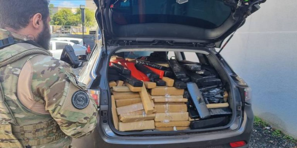 PRF realiza megaoperação e apreende drogas, cigarros e veículo furtado em Balsa Nova (PR)