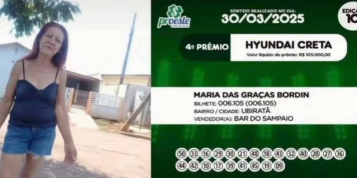 Idosa morre horas antes de ser anunciada como ganhadora de prêmio de R$ 105 mil em Ubiratã