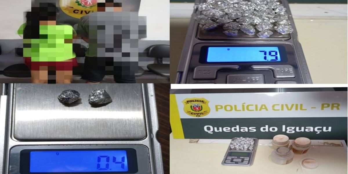 Polícia Civil de Quedas do Iguaçu prende casal por tráfico de drogas em operação no Alto Recreio