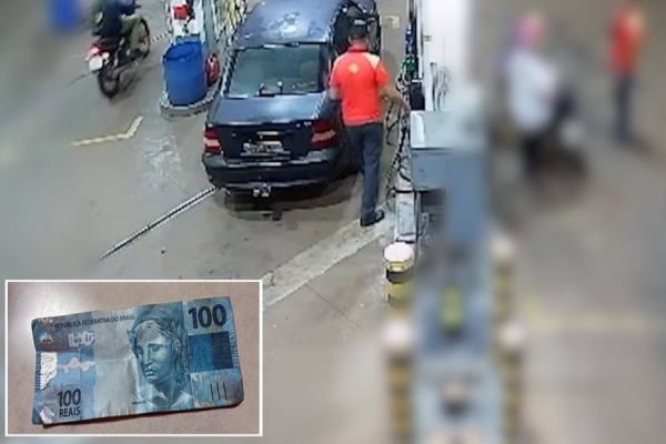 Golpe no Posto: Homem usa nota falsa de R$ 100 para abastecer carro no bairro Floresta, em Cascavel