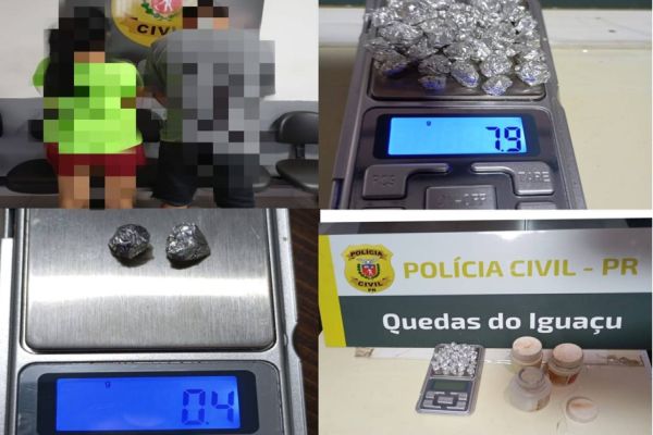 Polícia Civil de Quedas do Iguaçu prende casal por tráfico de drogas em operação no Alto Recreio