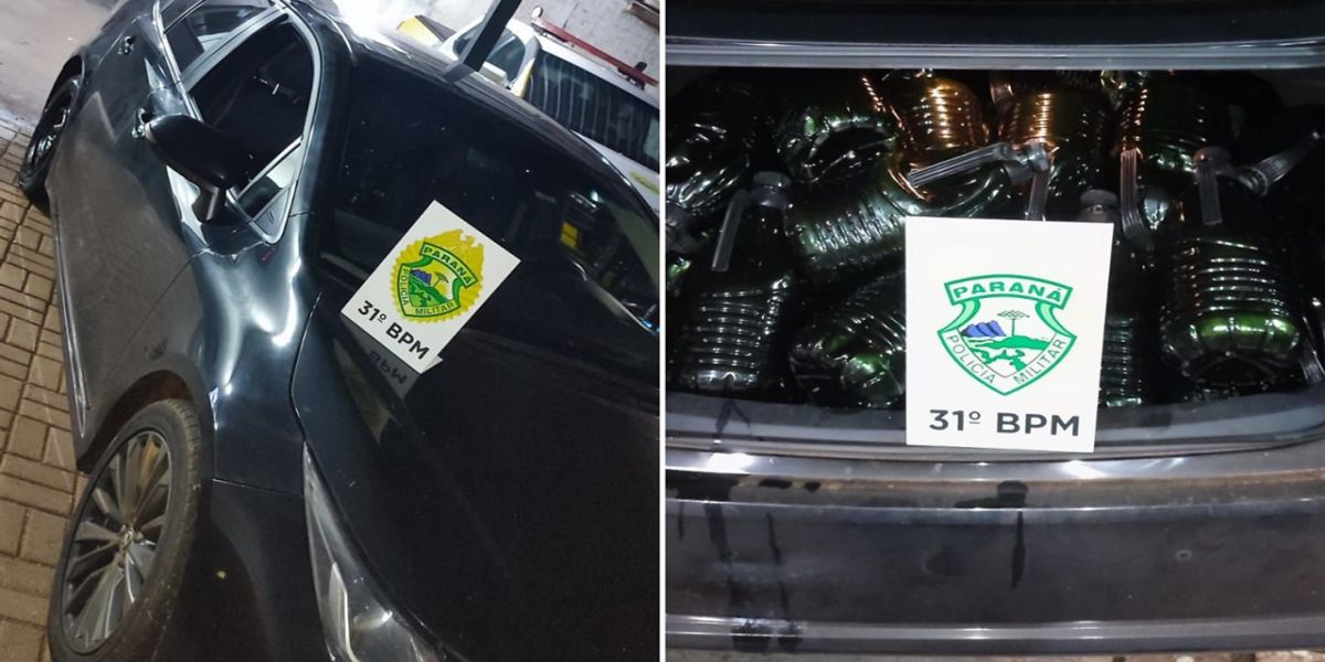 Perseguição em alta velocidade termina com apreensão de azeite contrabandeado em Corbélia