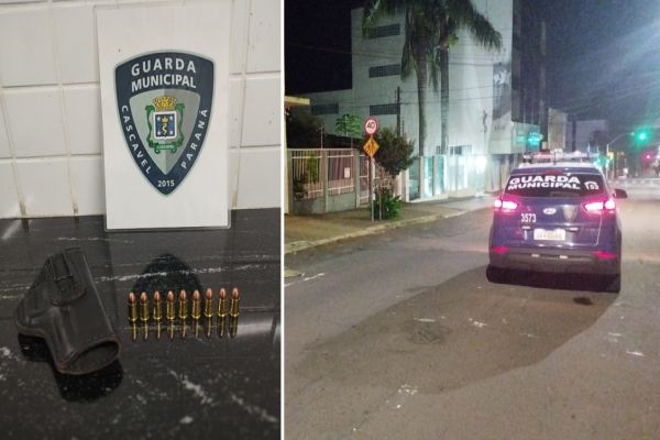 Após denúncia de disparos, homem é detido pela GM com munições e coldre em Cascavel