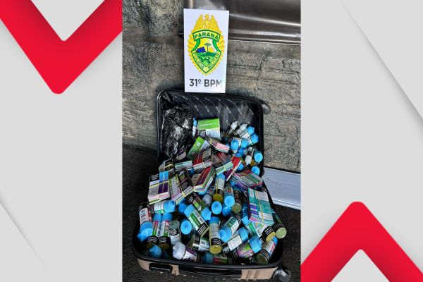 Homem é flagrado com mala cheia de cigarros eletrônicos contrabandeados em Corbélia, no oeste do Paraná