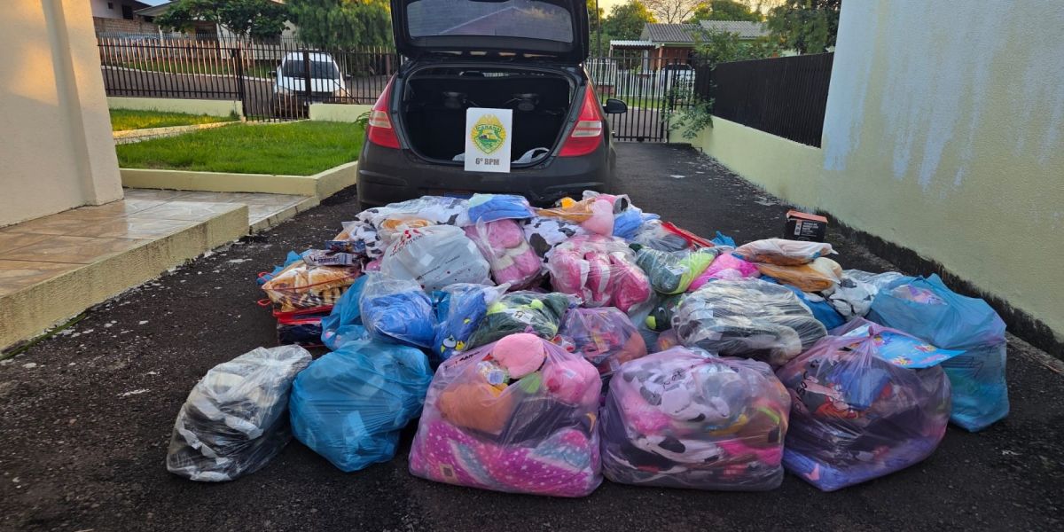 Polícia Militar apreendem veículo carregado com mercadorias ilegais em Três Barras do Paraná