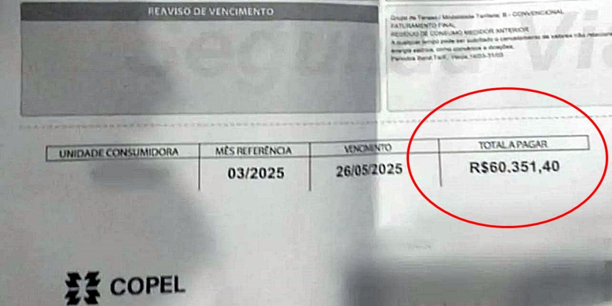 Moradora de Toledo recebe conta de luz de mais de R$ 60 mil em casa de 53 m²