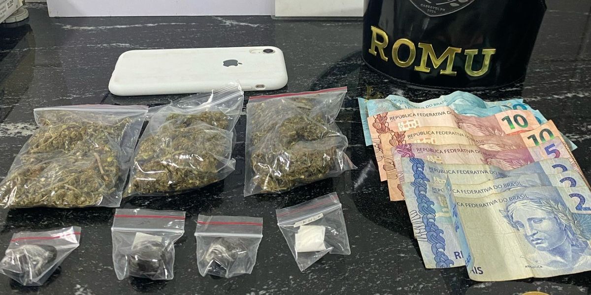 Jovem é detido com drogas após abordagem da Guarda Municipal no Bairro Periolo em Cascavel