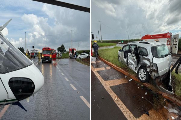 Menina de 9 anos fica gravemente ferida após forte colisão de trânsito na PR-239 em Assis Chateaubriand