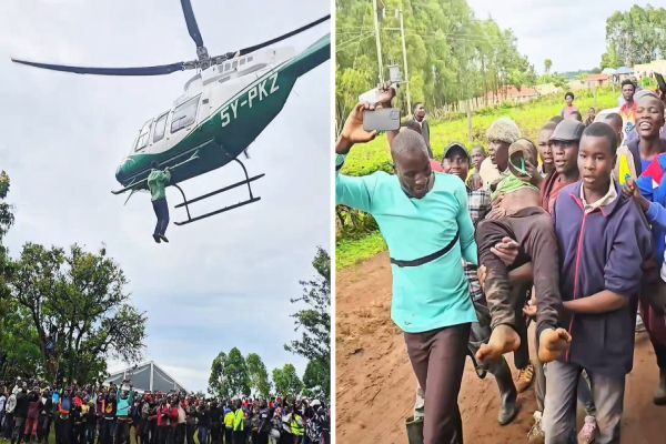 Imagem referente a notícia: Homem se agarra a helicóptero em casamento de luxo e é preso após pouso de emergência