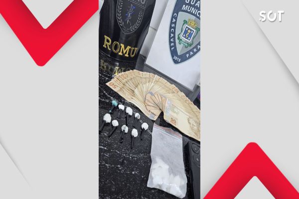 Homem é preso com cocaína e R$ 4,5 mil em dinheiro no Bairro Santa Felicidade, em Cascavel