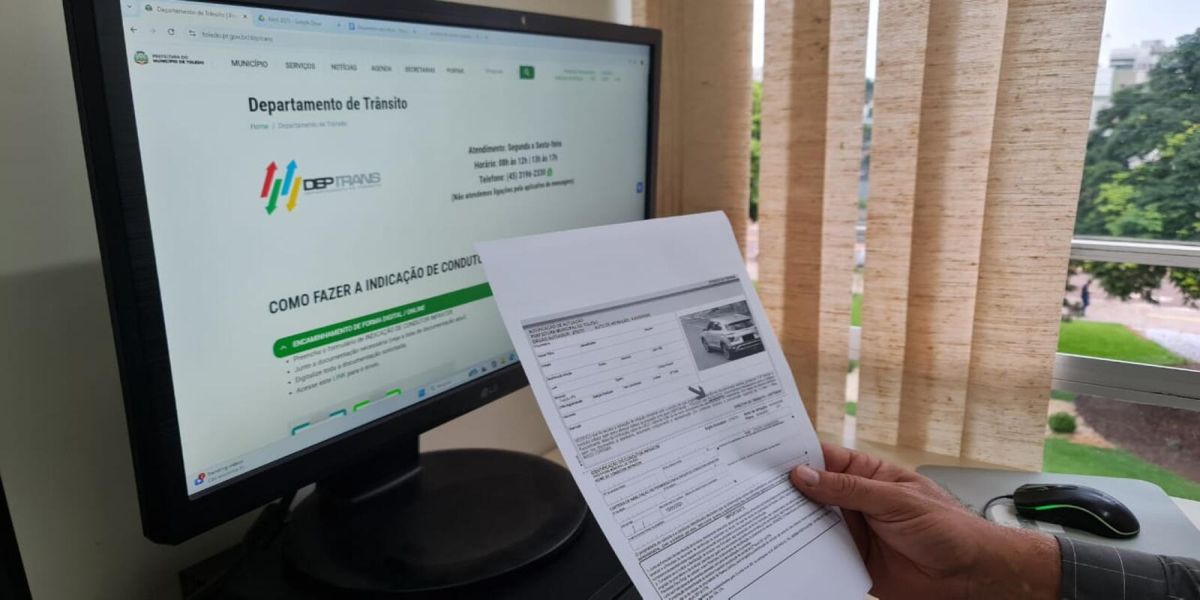 Indicação de condutor infrator poderá ser solicitado de forma online em Toledo