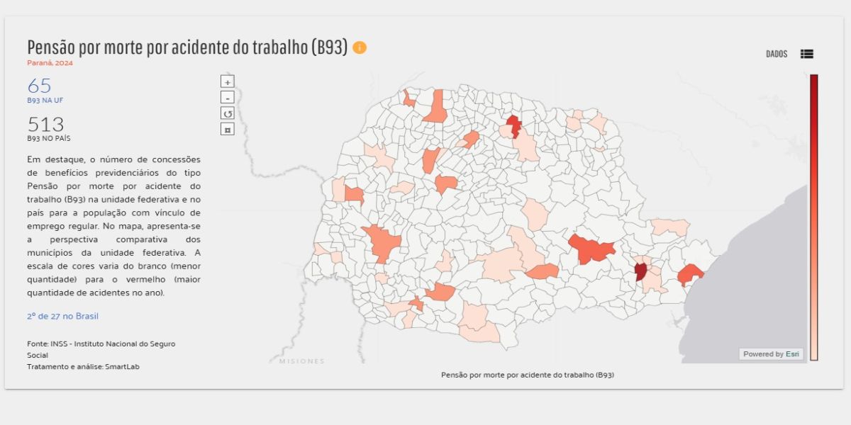 Paraná aumenta em 150% em 2024 a concessão de pensão por morte devido a acidentes de trabalho