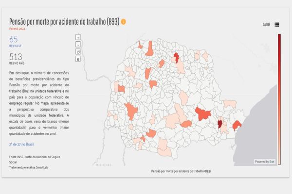 Paraná aumenta em 150% em 2024 a concessão de pensão por morte devido a acidentes de trabalho