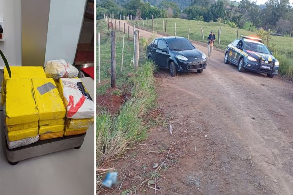 PRF apreende 21 kg de cocaína após perseguição em Jandaia do Sul
