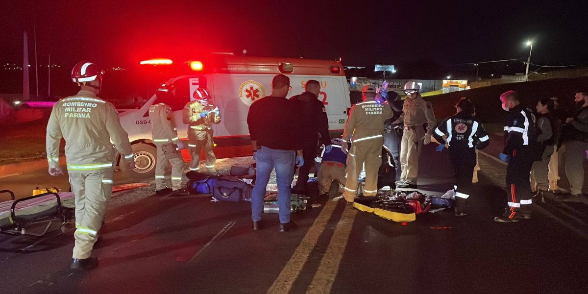 Mulher é socorrida em estado gravíssimo após possível atropelamento na BR-277 em Cascavel