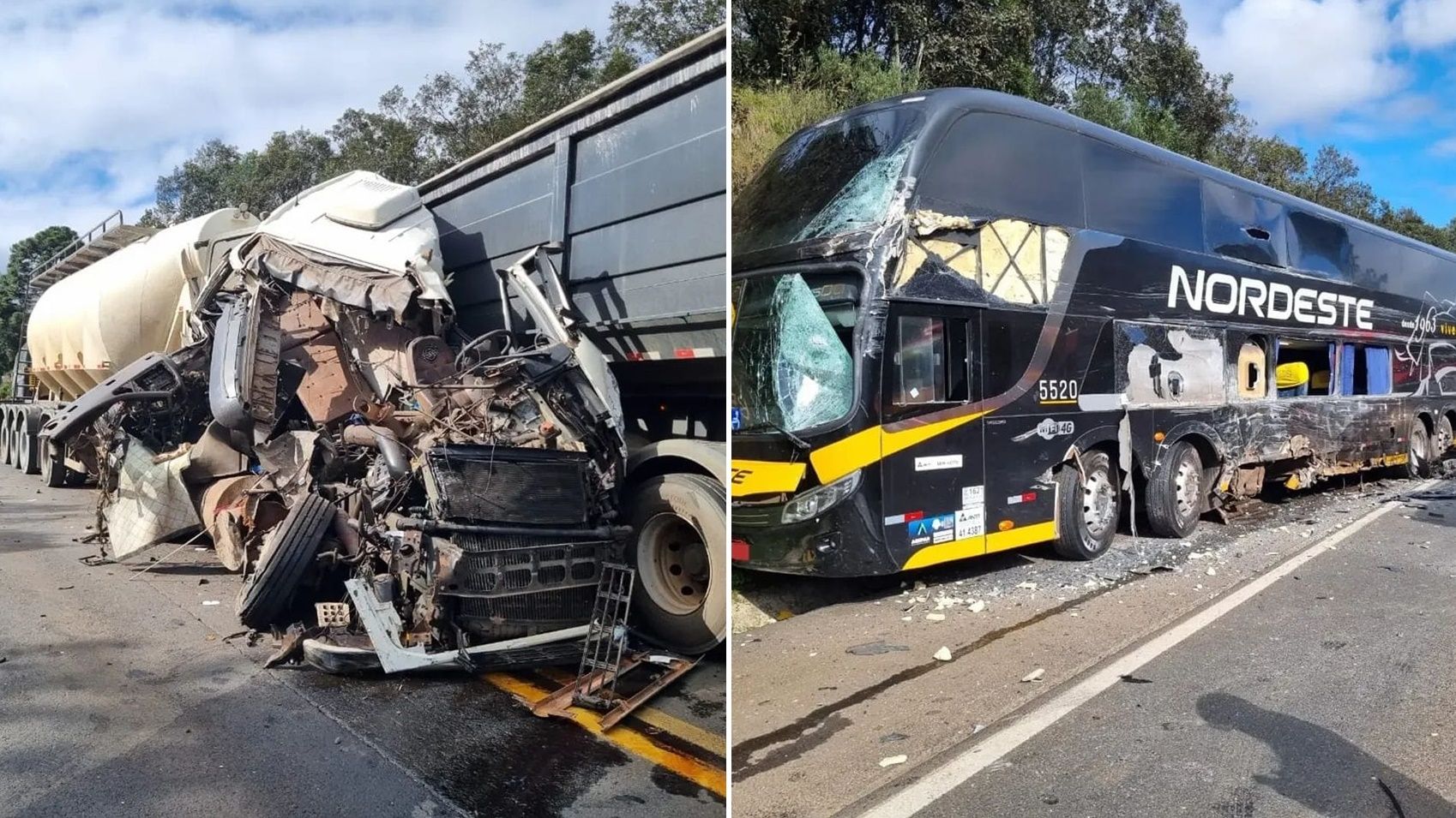 Grave acidente na BR-277 em Guarapuava deixa quatro feridos e mobiliza resgate