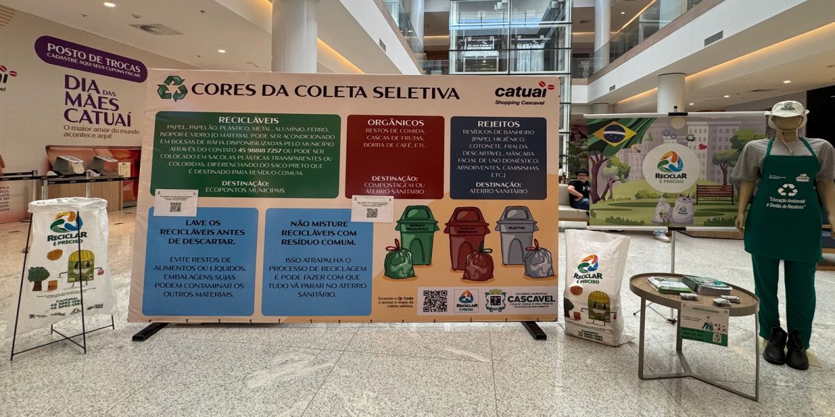 Catuaí Shopping Cascavel adere ao Dia Mundial da Reciclagem e promove ação de educação ambiental