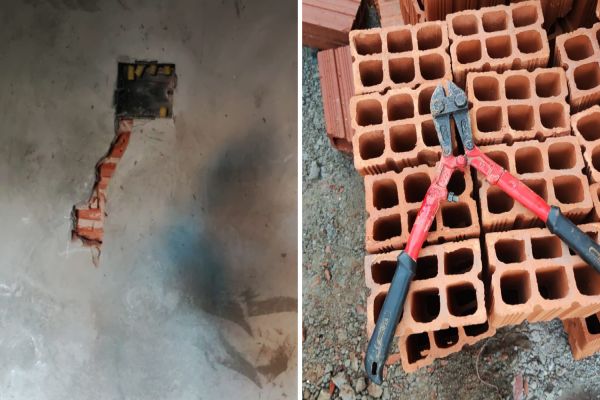 Imagem referente a notícia: Furtou até os fios da parede! Obra de kitnets é alvo de criminoso em Cascavel