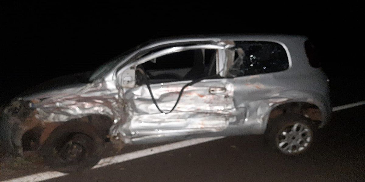 Manobra de ultrapassagem provoca colisão tripla na PR-484 em Três Barras do Paraná