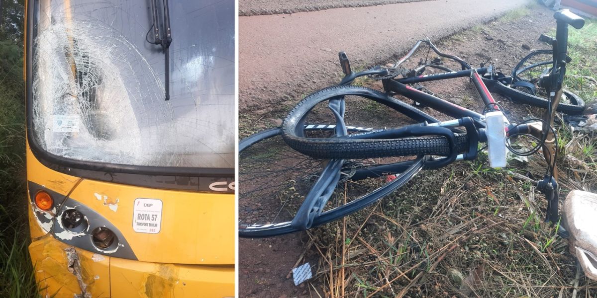 Ciclista  de 34 anos perde a vida após forte colisão com Ônibus na PR-585 em Toledo