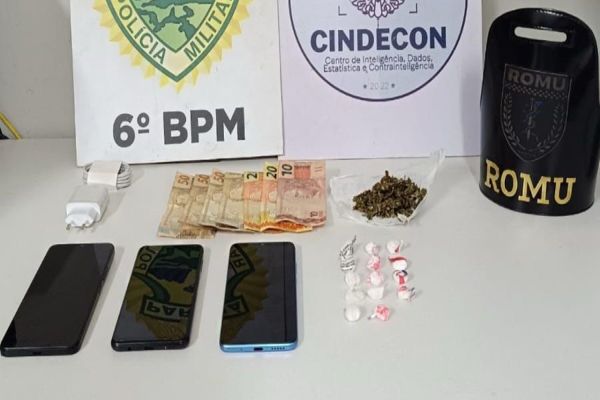 Imagem referente a notícia: Celular roubado em escola leva polícia a ponto de tráfico no bairro Cascavel Velho, em Cascavel
