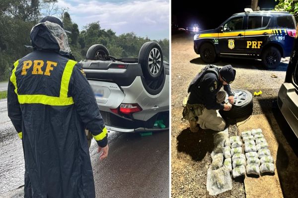 Imagem referente a notícia: Mais de meia tonelada de drogas é apreendida em ações da PRF no Oeste do Paraná