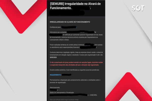 Imagem referente a notícia: Golpe usa nome da Secretaria do Meio Ambiente de Cascavel para pedir dados pessoais