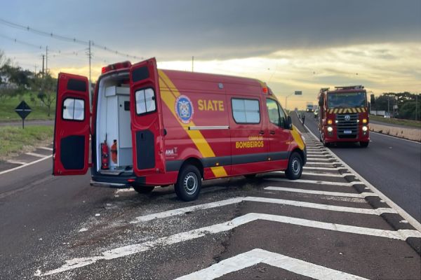 Motociclista fica ferido após colisão com caminhonete na PRc-467 em Cascavel