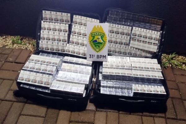 Passageiro é flagrado com malas recheadas de cigarros contrabandeados em Corbélia
