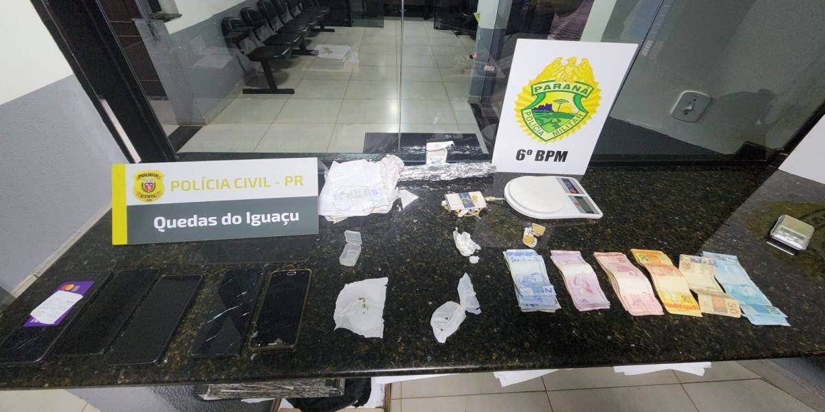 Casal é preso por tráfico de drogas em Espigão Alto do Iguaçu durante ação conjunta da PM e Polícia Civil