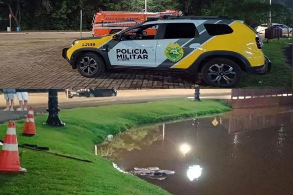 Imagem referente a notícia: Corpo de mulher é encontrado boiando no lago municipal de Salto do Lontra