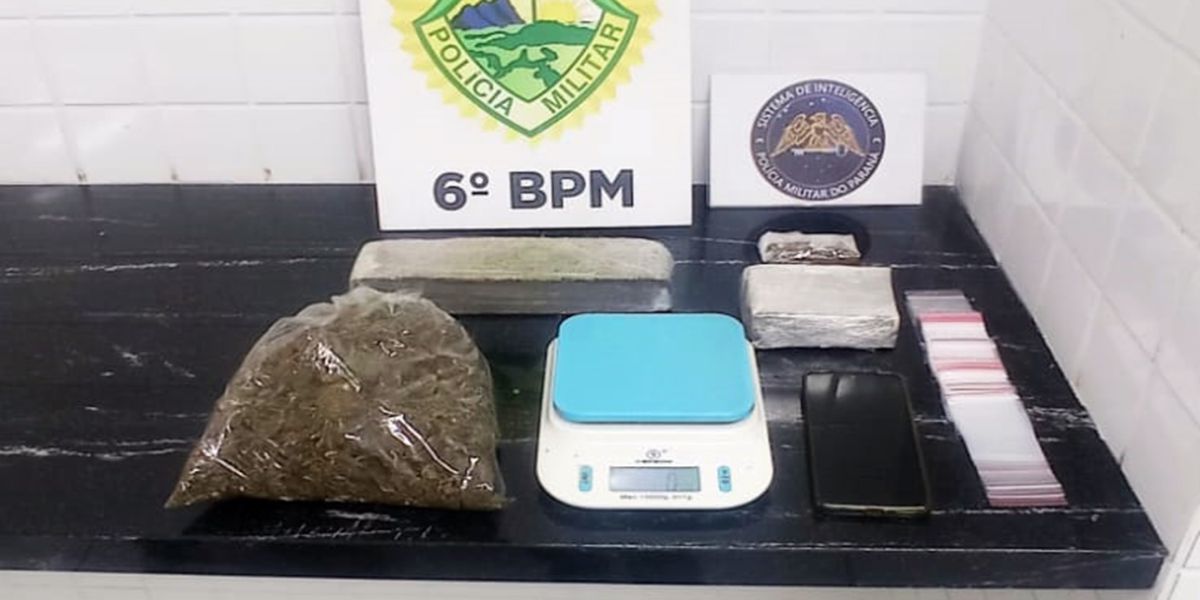 Operação Sinergia: PM apreende 1,7 kg de maconha no Bairro Neva em Cascavel